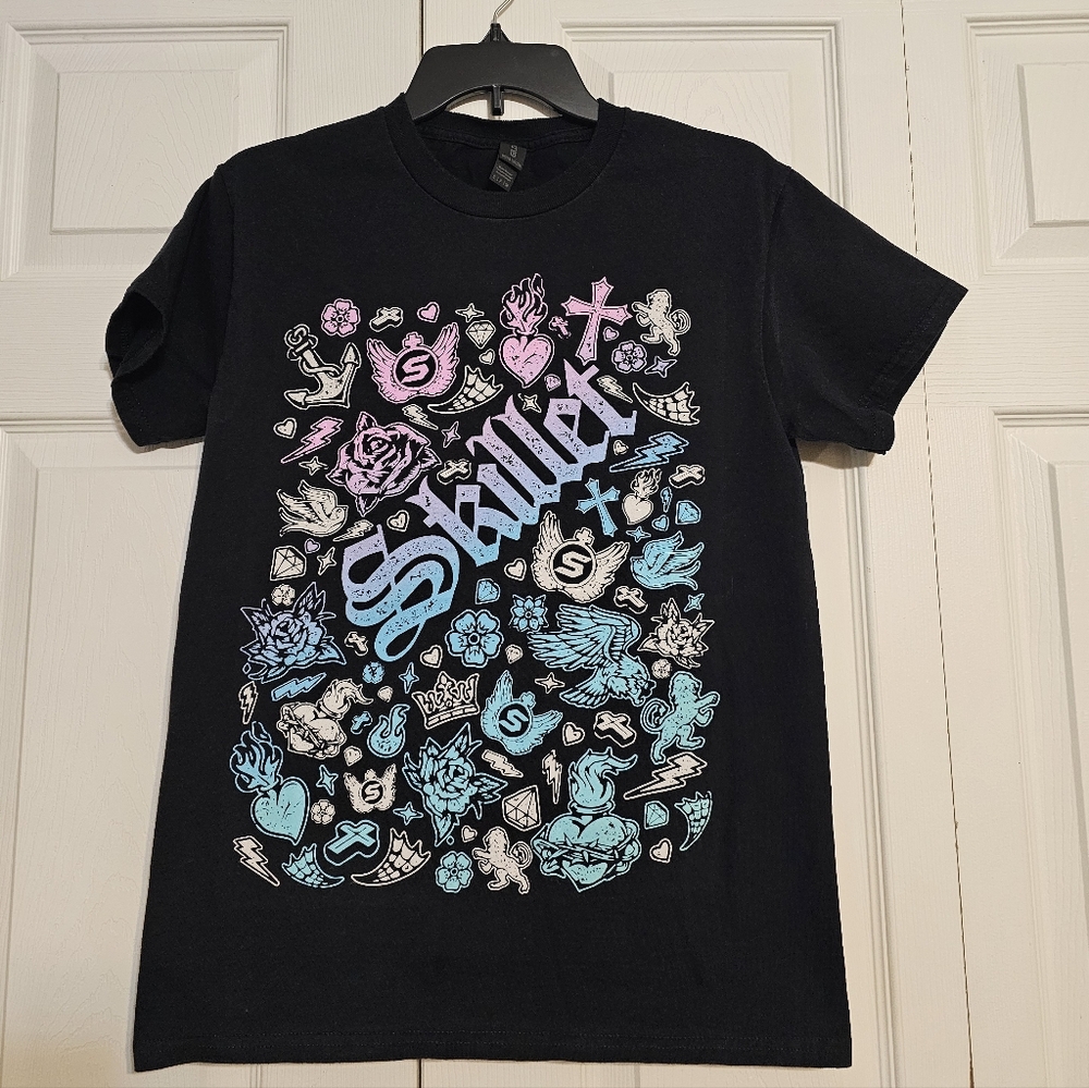 Skillet Band Graphic Tee - Pastel Tattoo Icon Print - SmallGilden Ultra Soft